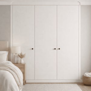 3 Door Modern Slab Front Frame Fitted Wardrobe - Widths Available 1401mm - 2000mm